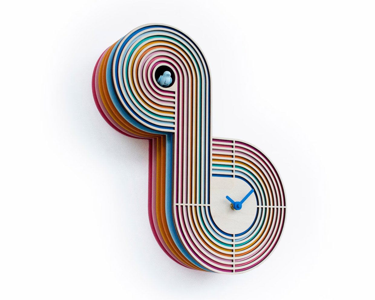 Woodmess Modern Layered Cuckoo Clocks