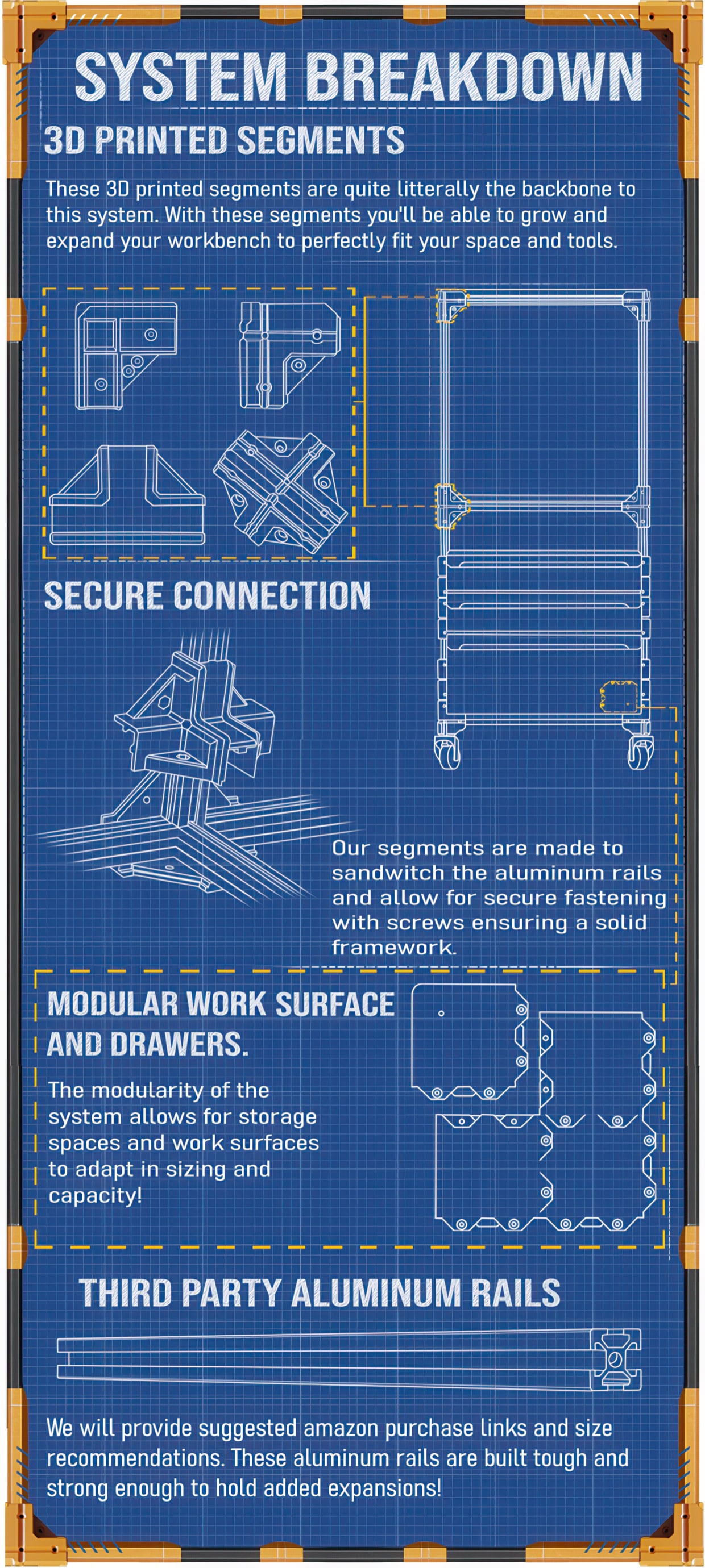3D Printable Modular Toolbox + Workspace System
