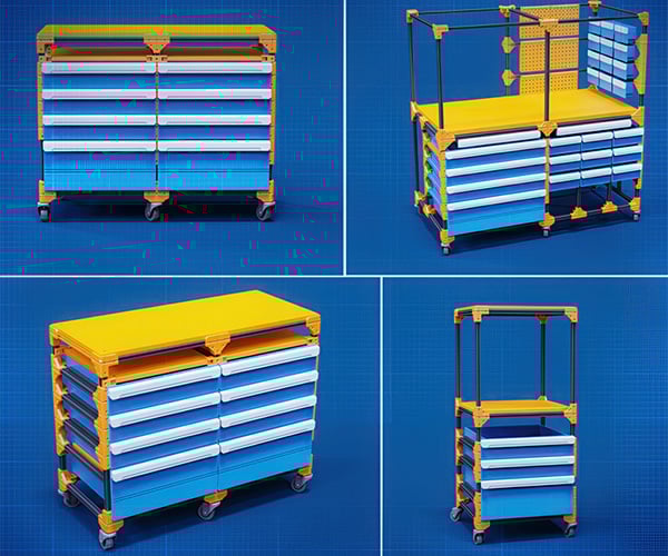 3D Printable Modular Toolbox + Workspace System