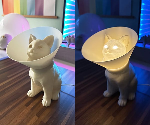 Cat Cone of Shame Lamp