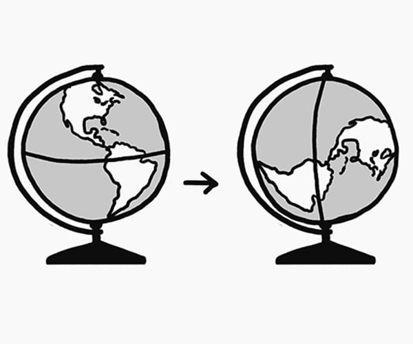 What If the Earth’s Land Masses Rotated 90 Degrees?