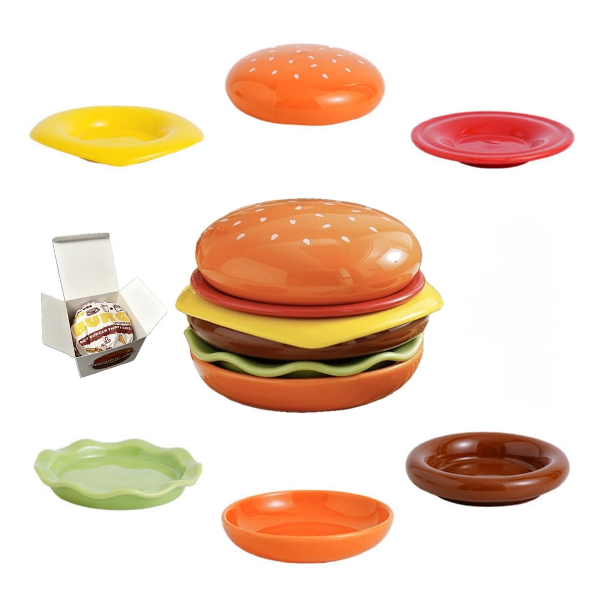 Cheeseburger Stackable Snack Plates