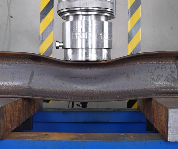 Bending Steel I-Beams with a Hydraulic Press