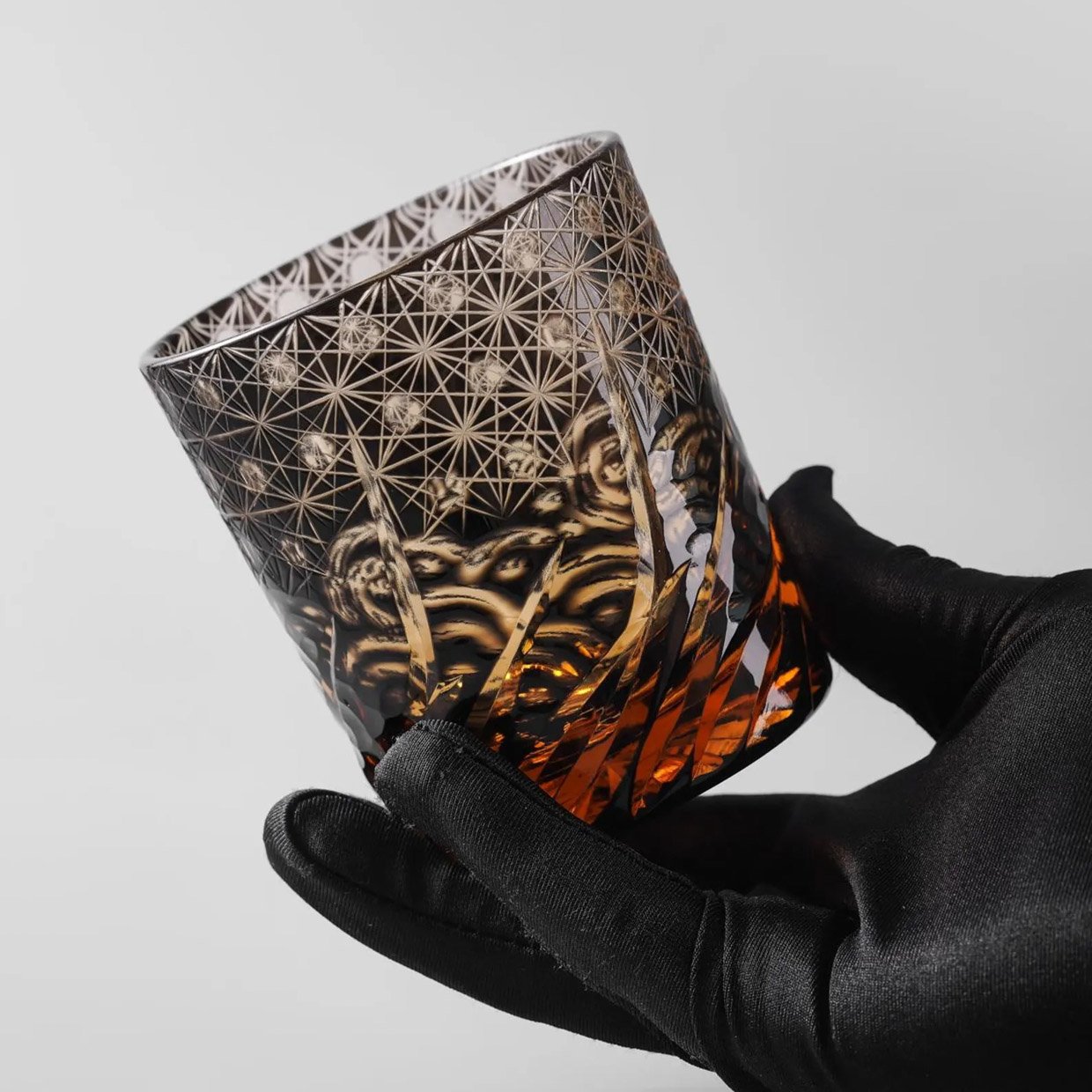 Black Wave Crystal Whiskey Glass