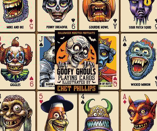 Goofy Ghouls Halloween Playing Cards