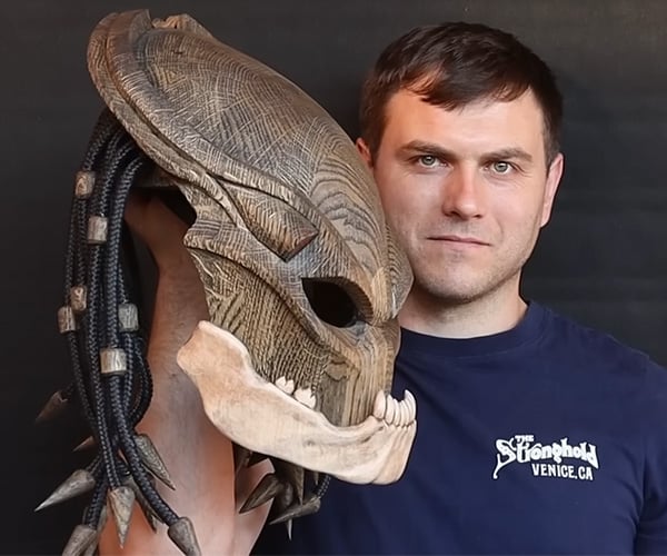 Carving a Wooden Berserker Predator Mask