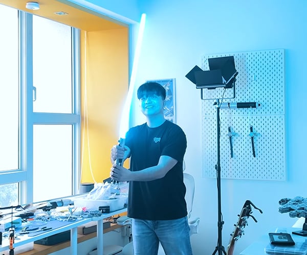Building a Spinning Retractable Lightsaber
