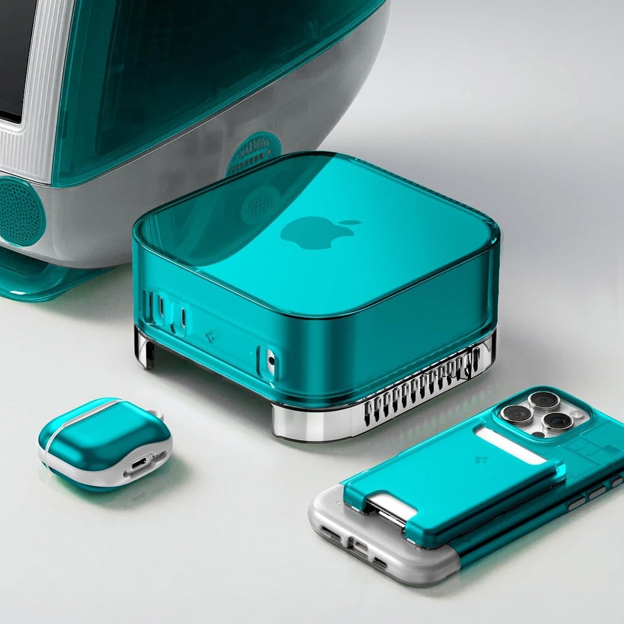 Spigen's Colorful Filter Case Turns Your M4 Mac Mini Into an iMac G3