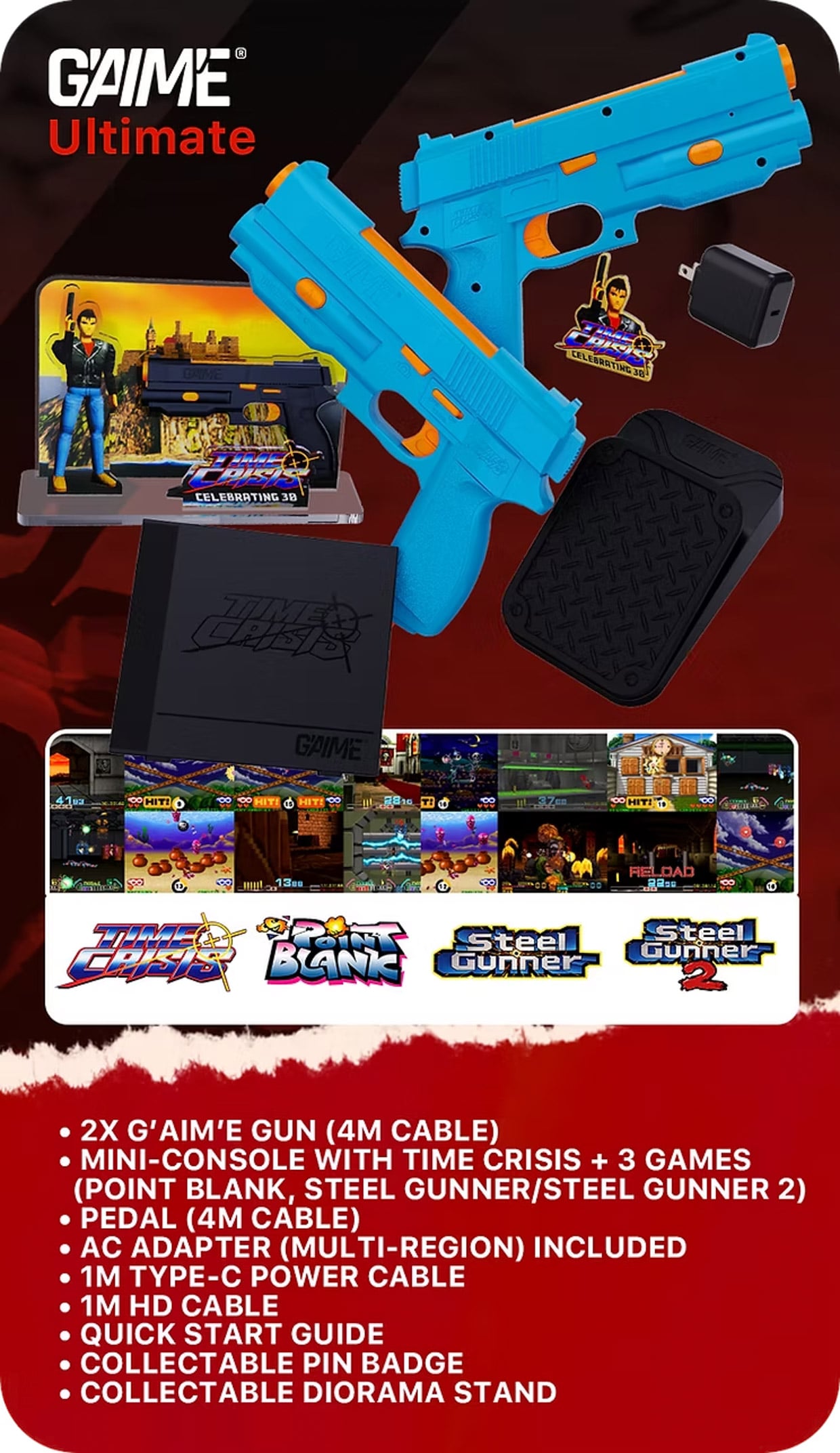 Play Time Crisis at Home with the G'AIM’E Light Gun Game System