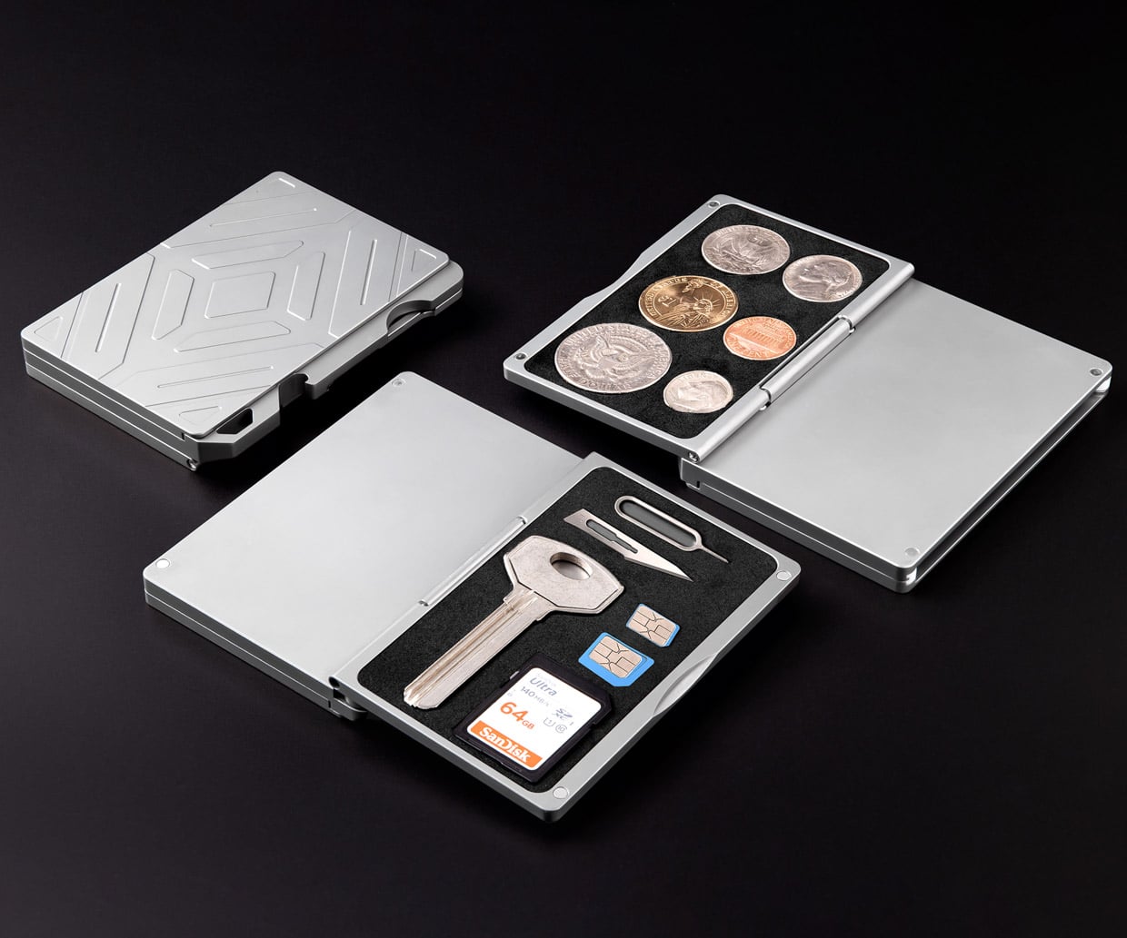MechVault: A Minimal Metal Wallet with Versatile Storage and a