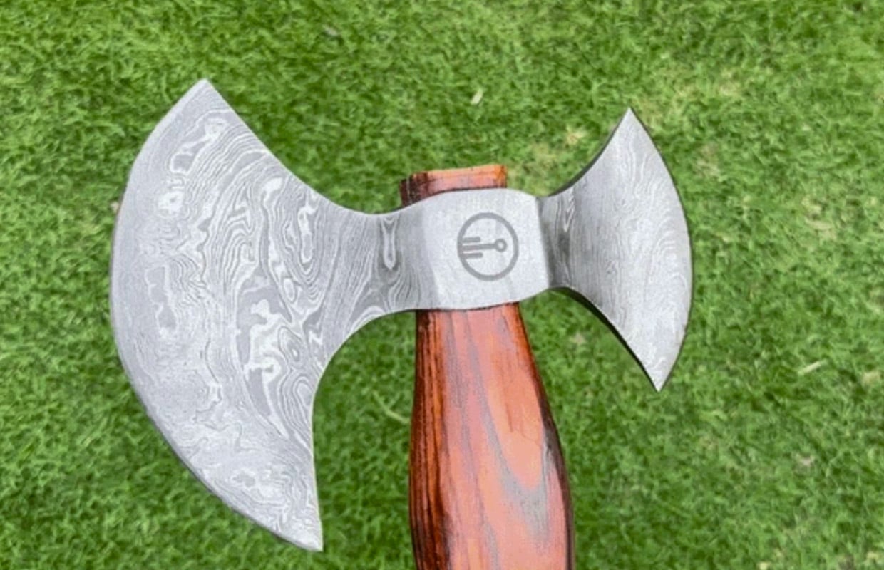 Rive Damascus Double-Bit Axe