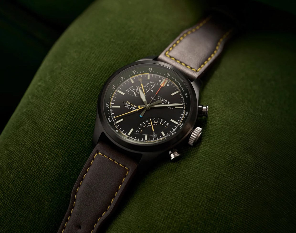 Timex Waterbury Ace Fly-Back Chronograph Has Dual Time Zones