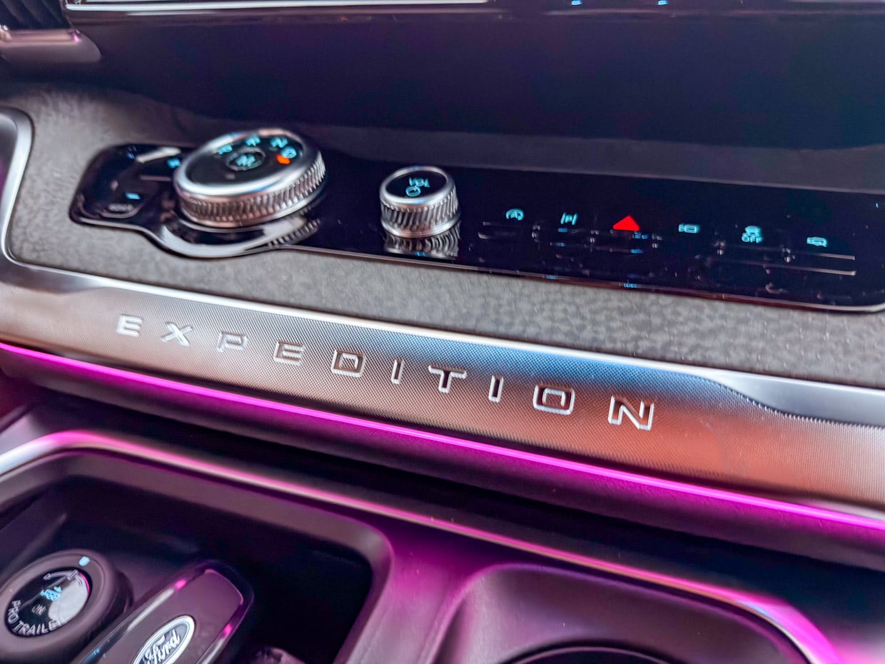 2026 Ford Expedition Tremor Dashboard and Ambient Light